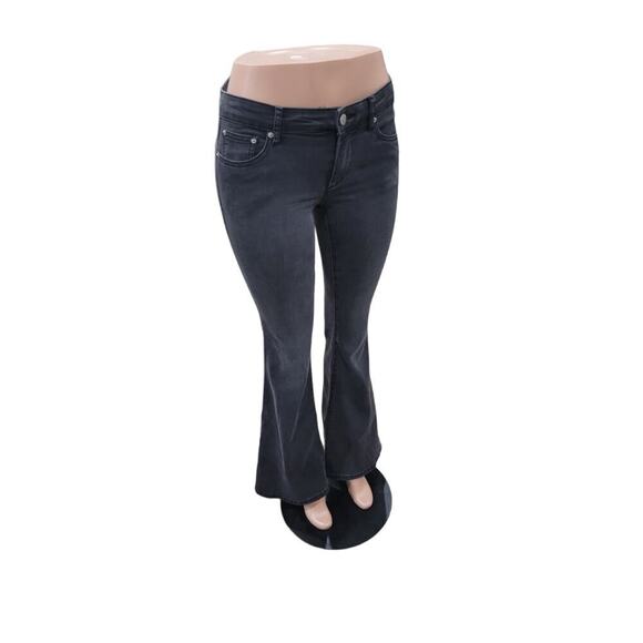 Urban Outfitters BDG‎ Flare Bell Bottom Stretch Denim Jeans Size 28 Washed Black - Picture 2 of 14